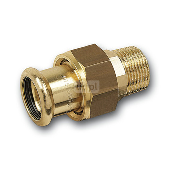 Śrubunek SANHA PURAPRESS trzyczęściowy, miedź, 22 mm x 1/2'' (zw x GZ)