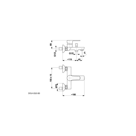 Bateria wannowa ścienna KFA Armatura MOHIT, kolor chrom