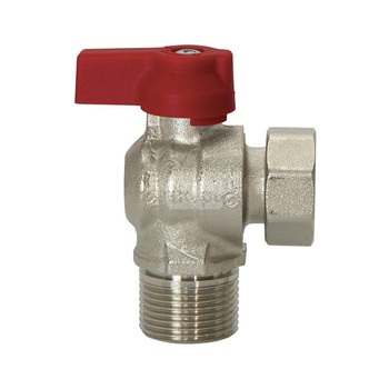 Zawór kulowy QIK 3/4'' GW x GZ kątowy, uchwyt: rączka (czerwona)