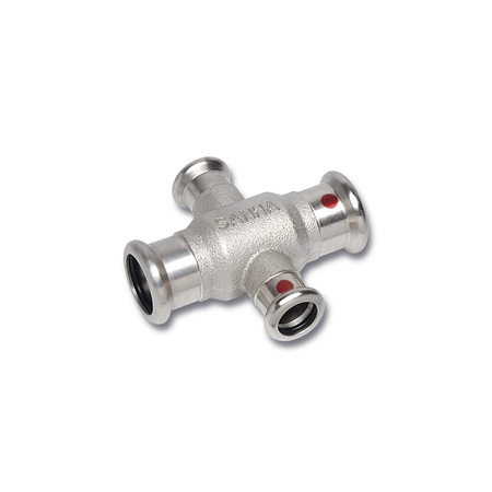Czwórnik SANHA Therm jednopłaszczyznowy stal 15 mm x 15 mm x 12 mm x 12 mm, zw x zw x zw x zw