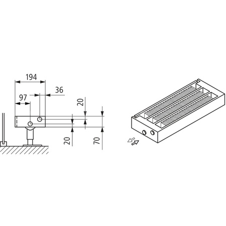Konwektor Kermi Kon m. Str. Typ33 BH280x194x4800mm QN7584, weiß, 6bar, o. Abd., AB Uni.