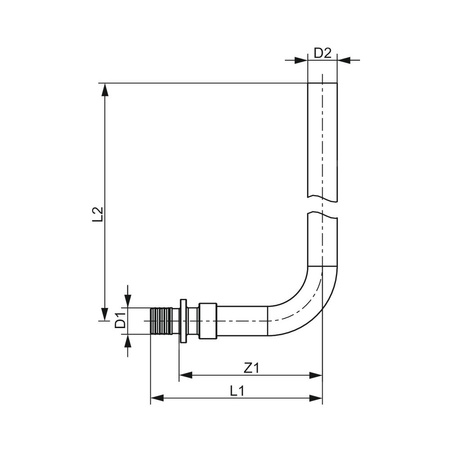 Kolano TECE flex, miedź, 16  mm x 15  mm (zz x zz), 300 mm