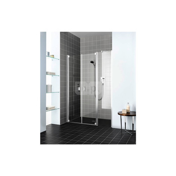 Kermi drzwi wahadłowe Raya PFL 1830x 2000 GAK: 1785-1835 srebro wysoki połysk, szkło ESG przezroczyste z Clean