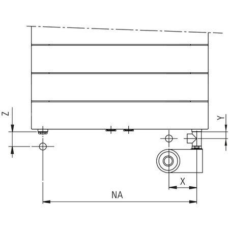 Grzejnik dekoracyjny Kermi TABEO1437x101x600mm, QN 876,GLS,podłączenie środkowe