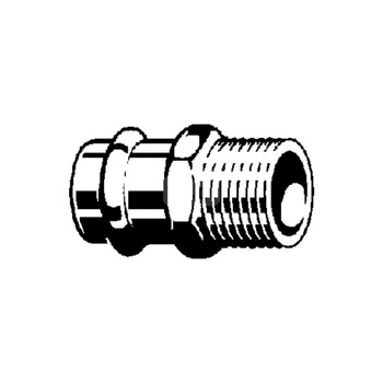Złącze przejściowe Sanpress VIEGA 2211 jednoczęściowy, brąz / brąz, 18 mm, 1/2'' (mz x gz), 45 mm z uszczelką