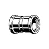 Mufa Sanpress VIEGA 2315XL jednoczęściowy, stal nierdzewna (stan surowy) / stal nierdzewna (stan surowy), 108 mm (mz x mz), 145 mm