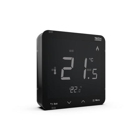 Bezprzewodowy regulator pokojowy czarny, model R-8s PLUS