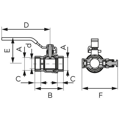Zawór kulowy FERRO F-POWER 1 1/4'' GW, uchwyt: dźwignia