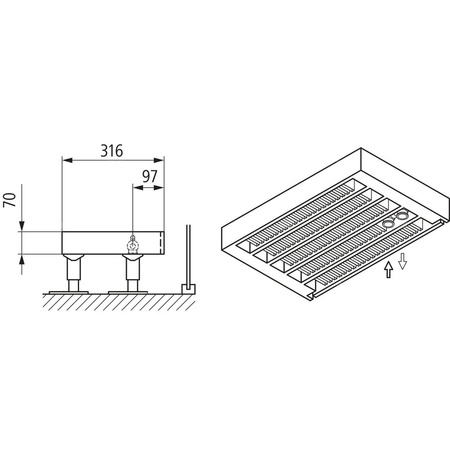Konwektor Kermi Kon m. Str. Typ55 BH140x316x1900mm QN3412, weiß, 6bar, m. Abd., AB Uni.