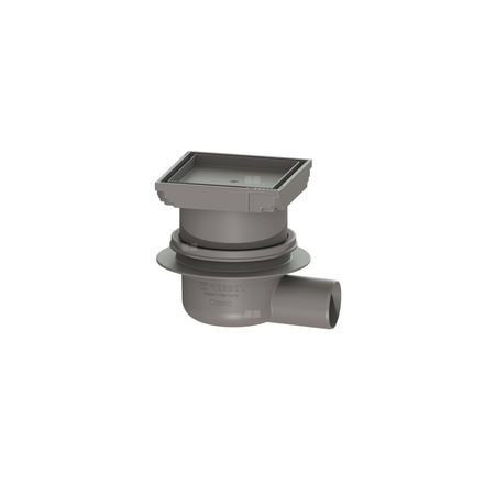 Wpust KESSEL Classic z 1 przyłączem DN 50, odpływ poziomy (zdejmowany), kratka 110x110mm tworzywo sztuczne