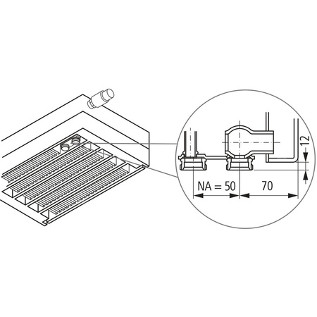 Konwektor Kermi V-Konvektor Typ32 BH70x133x500mm QN297, weiß, 6 bar, o. Abd., Vent. re