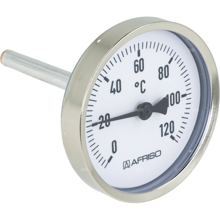 Termometr bimetaliczny AFRISO BiTh fi 80 mm 0…120'C tuleja 100 mm połączenie ax