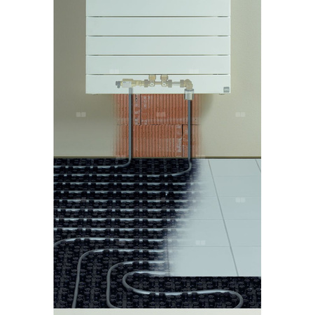 Kermi TABEO-V 1437x101x500mm QN 767, GLS, zawór po lewej