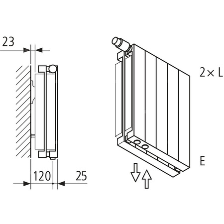 Grzejnik płytowy typ 22 KERMI V-HVV wym. 1600 x 770 mm, kolor biały, moc 2717 W