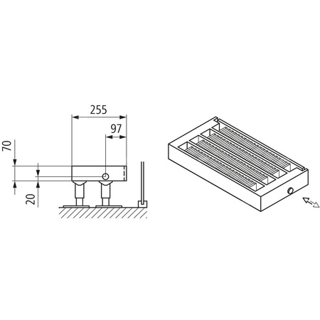 Konwektor Kermi Kon m. Str. Typ44 BH210x255x2400mm QN4586, weiß, 6bar, o. Abd., AB Uni.