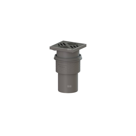 Wpust KESSEL z 1 przyłączem DN 100, odpływ pionowy (zdejmowany), kratka 138x138mm tworzywo sztuczne