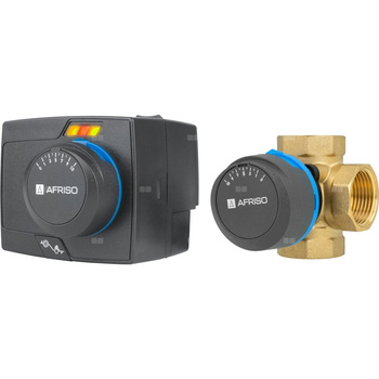 Zestaw regulacyjny ProClick: 4-drogowy obrotowy zawór mieszający ARV 484 ProClick, DN25, Rp1'', Kvs 9 m3/h + siłownik elektryczny ARM 343 ProClick