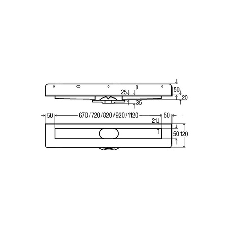 Odpływ prysznicowy prostokątny VIEGA 498220, 1200 x 120 x 85 mm, dł: 1120 mm, szer: 50 mm