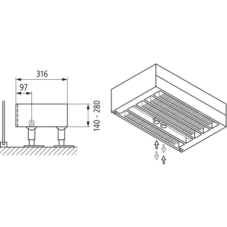Konwektor Kermi Kon m. Str. Typ55 BH70x316x4800mm QN5266, weiß, 6bar, m. Abd, AB 12