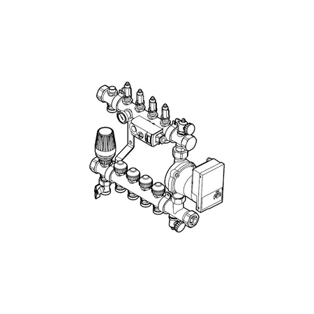 Stacja regulacyjna dla małych powierzchni stal nierdzewna, zmontowana i odrutowana, nr wzoru 1256 n: 4 B: 430 H: 480 T: 115 zakres regulacji: 20–70