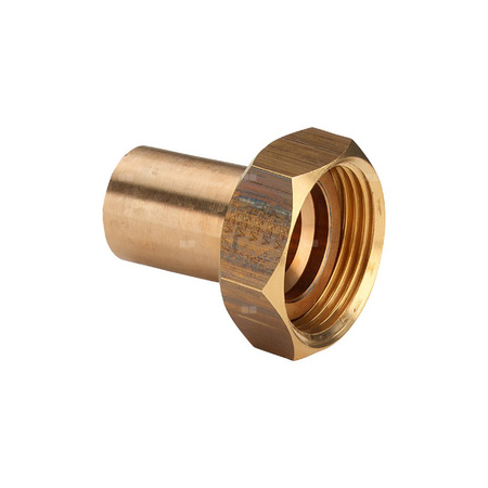 Złącze przyłączeniowe Sanpress VIEGA 2264 dwuczęściowy, brąz / brąz, 35 mm x 1 1/2'' (kw x gw), (głębokość: 46 mm) z uszczelką