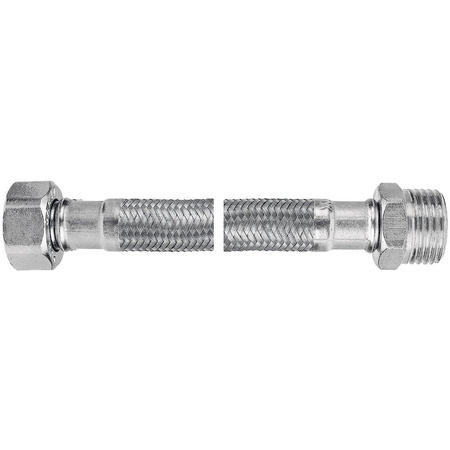 Wąż przyłączeniowy elastyczny FERRO z oplotem (stal), GW x GZ, 1/2'' x 1/2'', długość 20 mm, z uszczelką
