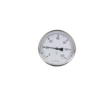 Termometr bimetaliczny AFRISO BiTh I, D211 fi 160 mm 0…120'C tuleja 100 mm połączenie ax