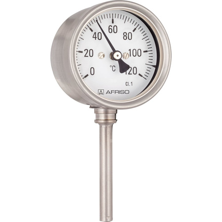 Termometr bimetaliczny AFRISO BiTh Ch, D402 fi 63 mm 0…120'C tuleja 150 mm połączenie rad