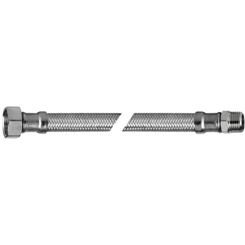 Wąż elastyczny przyłączeniowy QIK stal nierdzewna, 1/2'' x 8 mm x 1/2'', dł. 700 mm, GW x GZ z oplotem