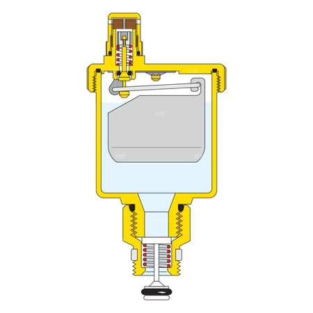 DISCALSLIM - Separator powietrza. Korpus z technopolimeru 1" GW