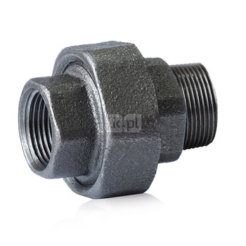 Dwuzłączka nakrętno-wkrętna Płaska czarna 1'' U2 STRONG