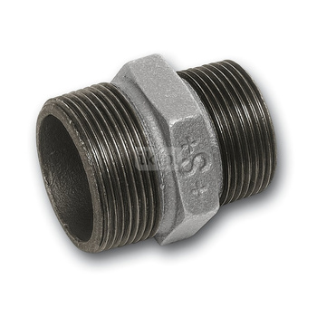 Nypel SANHA 245# redukcja, żeliwo (cynk/nikiel) (ocynk), 1 1/4'' x 1/2'' (GZ)