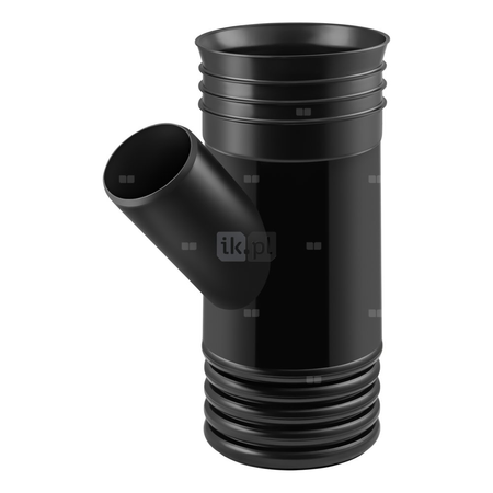 Trójnik MAGNAPLAST MAGNACOR MCEA 45' PP DN 600 x DN 300 x DN 600 (ww x ww x wz), kolor czarny
