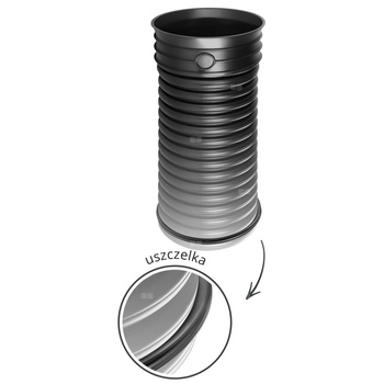 Rura PP dwuścienna z kielichem SN 8 i z uszczelką MCEM 300 x 6000 SN8