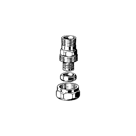 Złącze VIEGA 1021 trzyczęściowy, mosiądz / mosiądz, 3/4'' (gz x zz), 53 mm