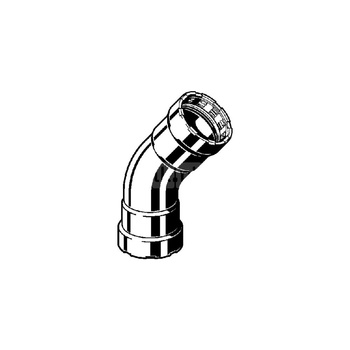 Megapress S-łuk 45 st. z SC-Contur stal niestopowa, powłoka cynkowo-niklowa, przyłącza zaprasowywane, nr wzoru 4326 dopuszczenie VdS centralne ogrzewanie zgodne z AGFW FW 524 DN: 50 D: 2