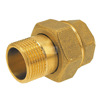 Śrubunek prosty z oringiem FERRO, mosiądz (żółty), 1/2'' (GW x GZ)