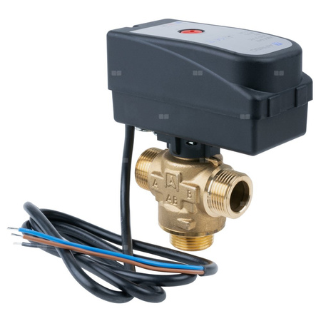 Zawór trójdrożny AFRISO AZV 642 mosiądz, średnica DN 15 gwinty zewnętrzne silnik elektryczny