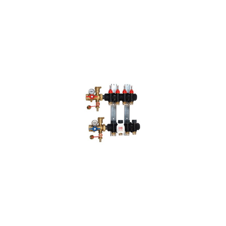 Rozdzielacz do ogrzewania podłogowego GIACOMINI R553FPDB 11-obieg. technopolimer 1'' x eurocono 3/4'' + przepływomierz + termometr + zawór napełn/spust + odpowietrznik + zawór przy przyłączu