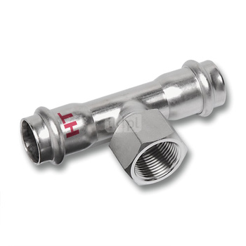 Trójnik SANHA NiroSan Press Industry stal nierdzewna 108 mm x 3/4'' x 108 mm (zw x GW x zw)