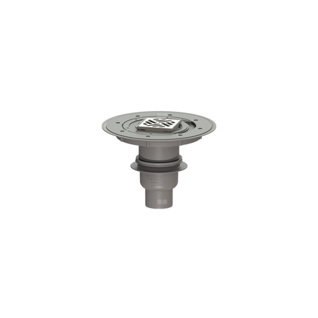 Wpust KESSEL Classic z 1 przyłączem DN 70, odpływ pionowy (zdejmowany), kratka 95x95mm stal nierdzewna