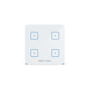 Włącznik czteropolowy Single WS-04, komunikacja bezprzewodowa TECH WTP, kolor Biały