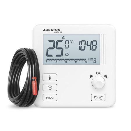 AURATON Libra DS. - Tygodniowy, przewodowy regulator temperatury (dwuczujnikowy)