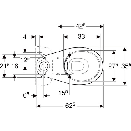 REKORD Miska ustępowa kompaktowa, odpływ poziomy, Rimfree (element zestawu - miska bez spłuczki)