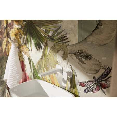 Bateria Malaga, umywalkowa, podtynkowa, ścienna, white