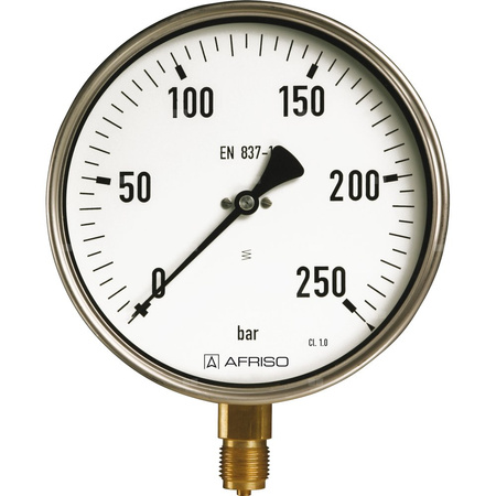 Manometr z rurką Bourdona AFRISO RF przemysłowy D401 -1/1,5 bar G1/2B radialne fi 100 mm, kl. 1,0%