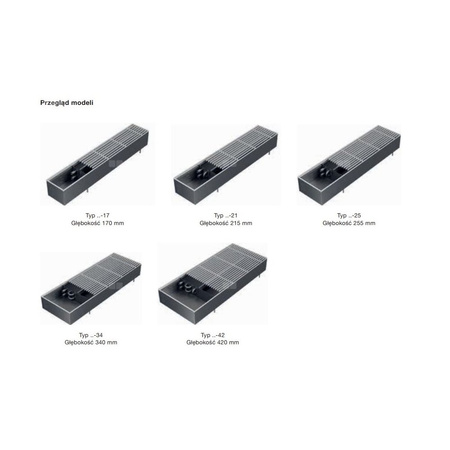 Grzejnik konwektorowy ZEHNDER Terraline, wym. 90 x 1300 mm, kolor czarny, moc 414 W