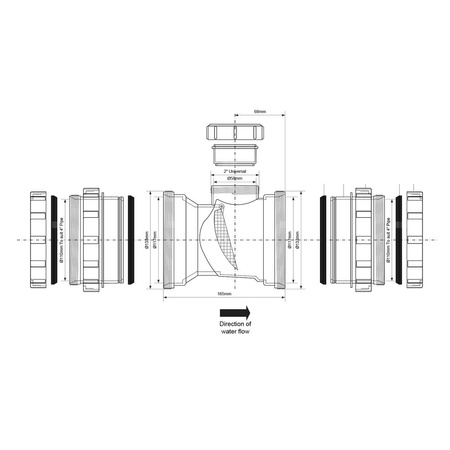 Zasuwa zwrotna z zaporą antyszczurową, 110mm