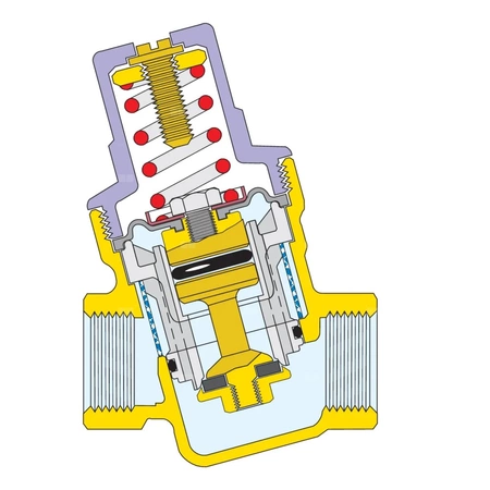 Regulator ciśnienia CALEFFI 5330, GW 3/4'', 16 bar, wersja skośna