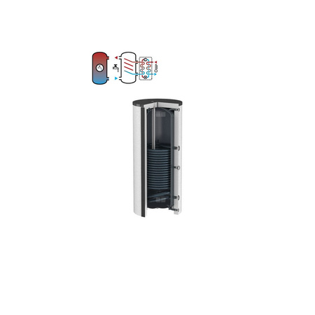 Podgrzewacz FLAMCO MEIBES DUO HLS z wężownicą, 750 l, Spiralny, Emaliowany, 123.6 kW, 10 / 16